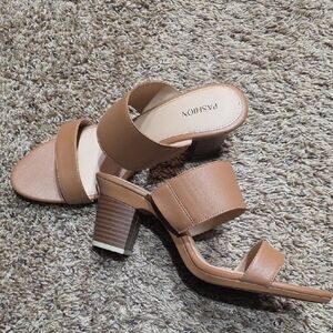 Pashion Footwear Tan Heeled Sandals